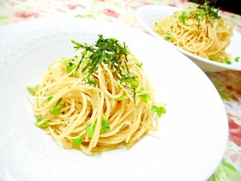 ❤貝割れ大根と明太子のパスタ❤